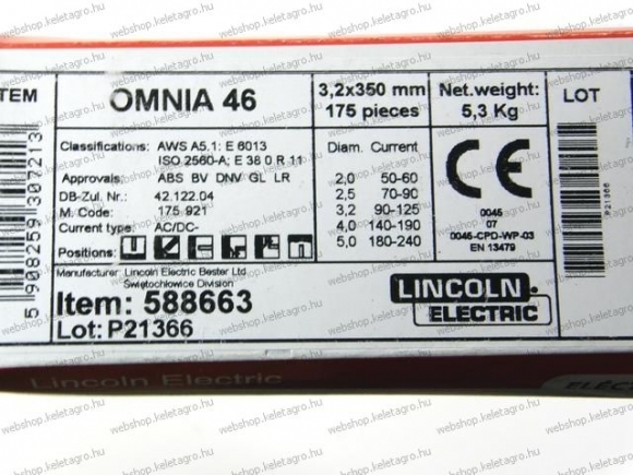 ELECTROZI OMNIA 46 3,2X350 MM